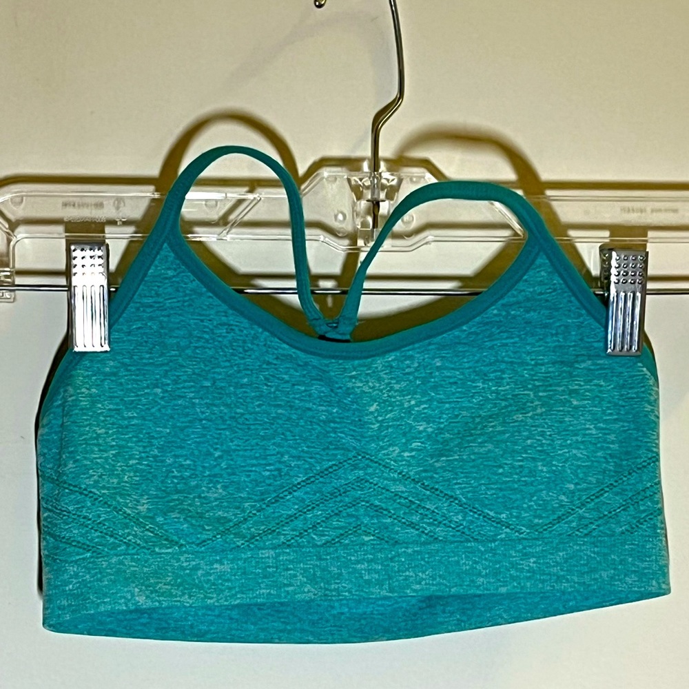 Teal Reebok junior sports bra